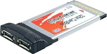 2-portars SATA CardBus-kort