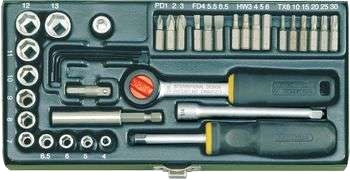 38-delars Skruvaresats med magnethållare 6,3 mm (1