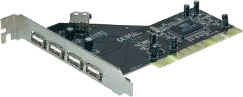 5-portars USB 2.0 PCI-kort - 2