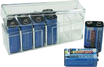 Batteriförvaringsbox 6x 9 V blockbatteri