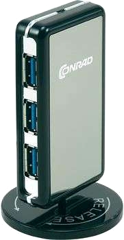 Conrad 4-portars USB 3.0-hubb stående med nätenhet
