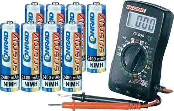Conrad energy batterisats + multimeter