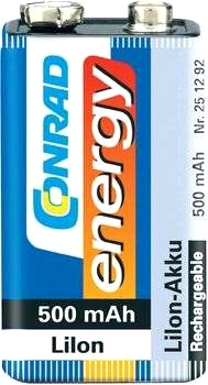 Conrad energy litiumjon 9 V blockbatteri