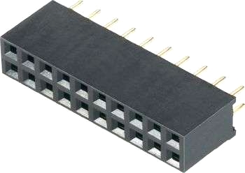 Dubbelradig anslutningslist RM 2,54