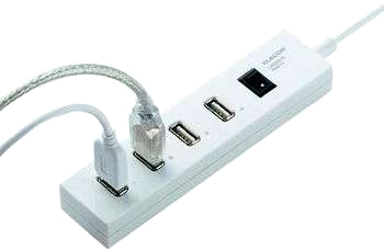 ELECOM 4 portars USB 2.0 nav med brytare och nätde