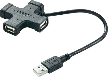 ELECOM 4-portars USB 2.0-nav svart