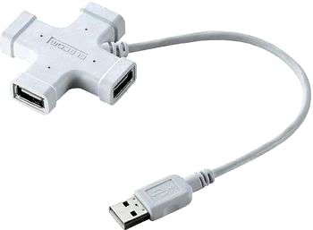 Elecom USB 2.0 nav 4 portar vitt