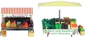 H0 Marknadsstånd för frukt, grönsaker, honung
