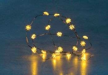 LED-miniljusslinga med stjärnor, 20 st