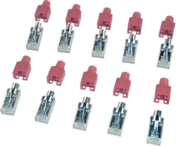 Nätverkskontakt RJ45-kontakt, skärmad, röd
