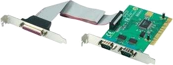 PCI-kort med 1 parallell port / 2 seriella portar