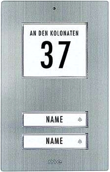 Platta till dörrklocka 2 fam. Rostfritt stål