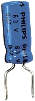 Radiell elektrolytkondensator, 22 µF, 35 V