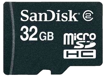 SanDisk MicroSDHC-kort 32 GB Class 2