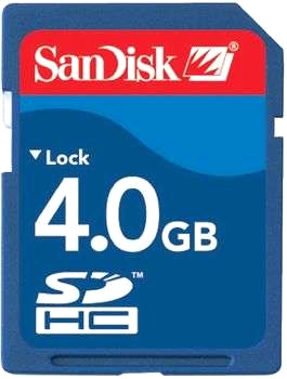 SANDISK SD-KORT 4 GB blått