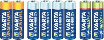 Sats Varta R6-batterier, 2x Longlife, 4x High Ener