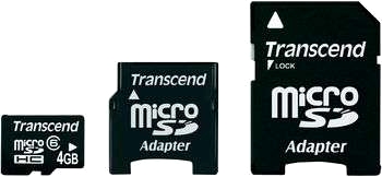 Transcend microSDHC-kort 4 GB Dual