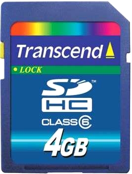 TRANSCEND SDHC-kort 4 GB klass 6
