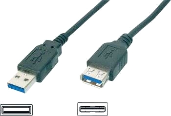 USB 3.0-förlängning A/A 1,8 m svart