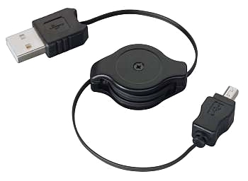 USB-Kabel A / Mini-USB 4pol. (upprullningsbar) 80