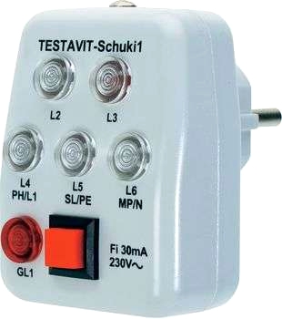 Vägguttagsprovare Testavit Schuki 1