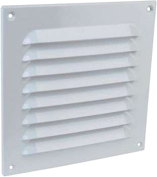 Ventilationsspjäll aluminium, vitt ytskikt 250 x 2