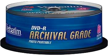 VERBATIM DVD-R ARCHIVAL GRADE 4.7GB 8X 25ST