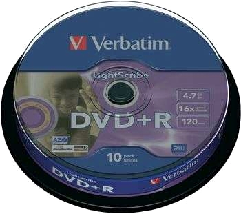 Verbatim DVD+R 4,7 GB 16x Lightscribe 10st Spindel