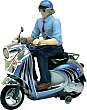 1:18 RC-scooter med docka