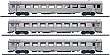 H0 3delat set INOX-vagnar PBA BRAB. från SNCF