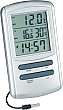 Termometer/hygrometer inne-ute m. klocka